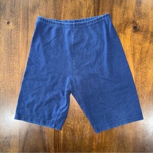Vintage Hanes Her Way Blue Pull On Cotton Blend Stretch Biker Shorts Womens M